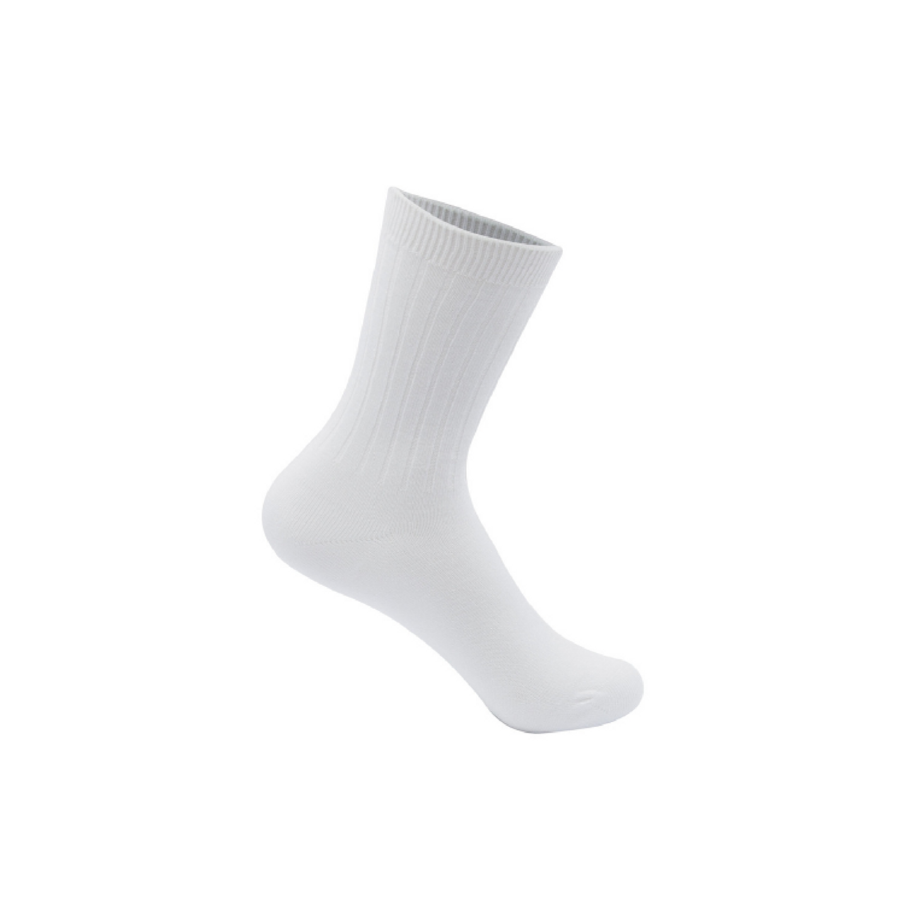 Unisex Rib Crew Socks 3 Pack White
