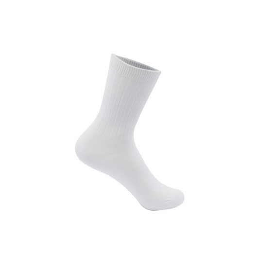 Unisex Rib Crew Socks 3 Pack White